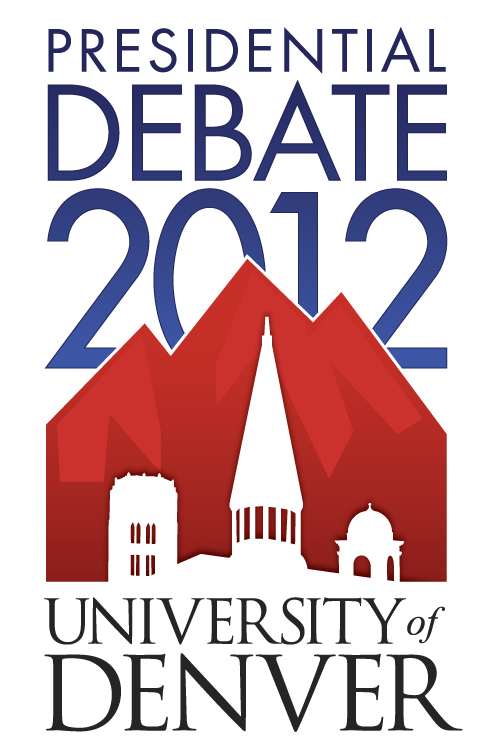 Poster for the US presidential debates at the University of Denver, Colorado
